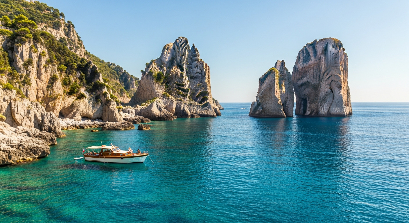 Capri Faraglioni rochas icônica no mar