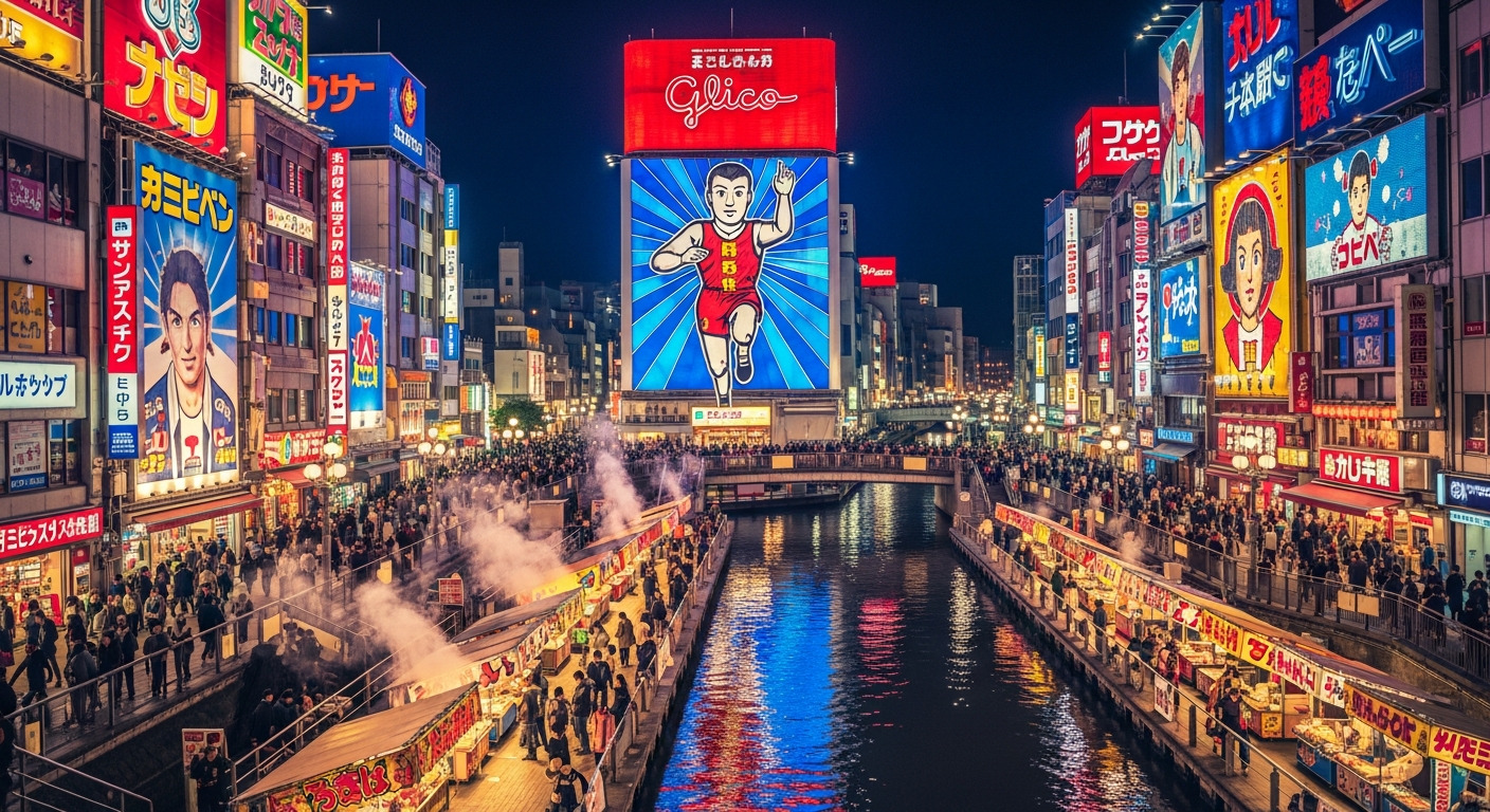 Osaka Dotonbori neon turistas