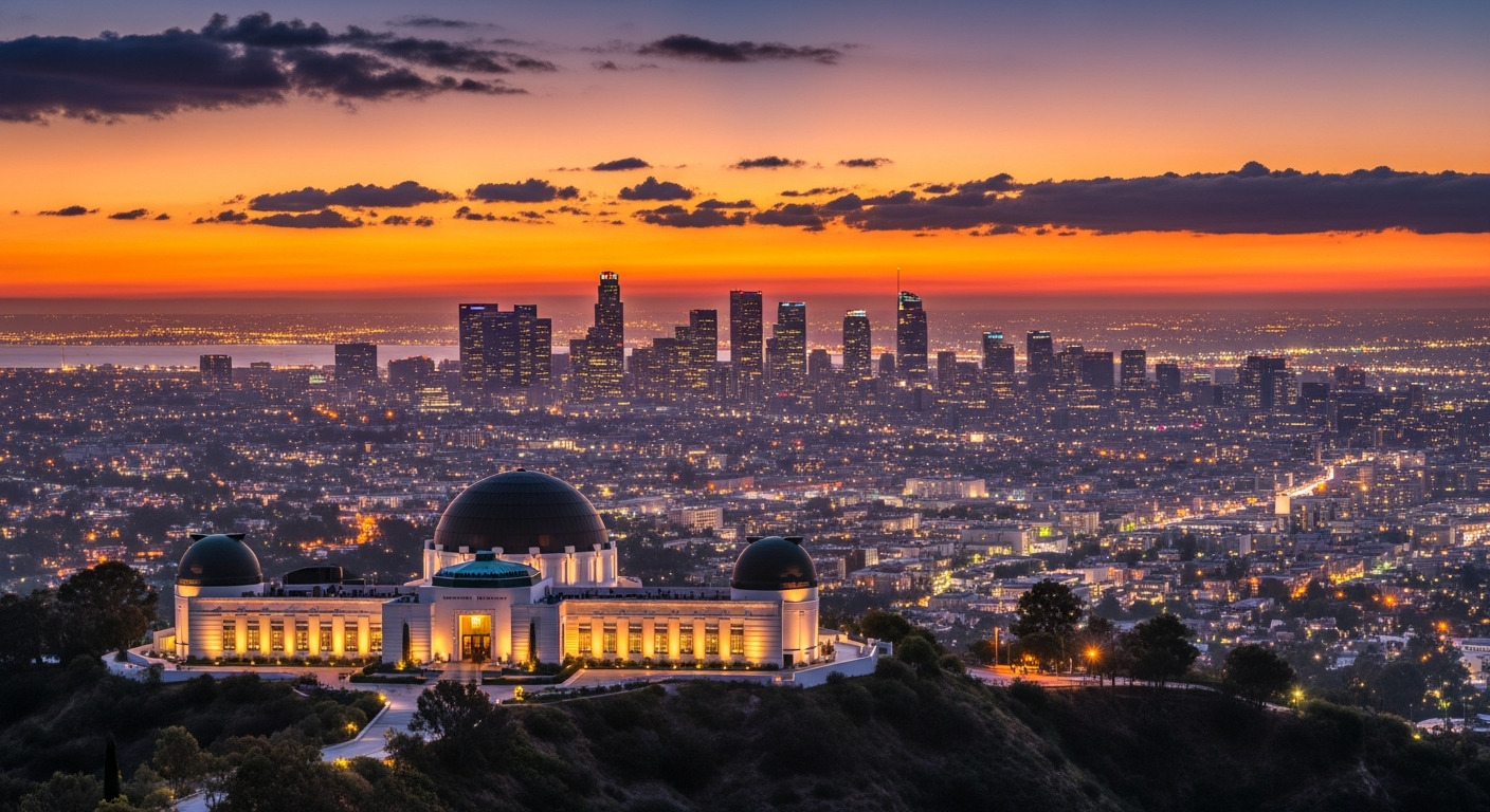 Hollywood Sign em colina dourada em Los Angeles
