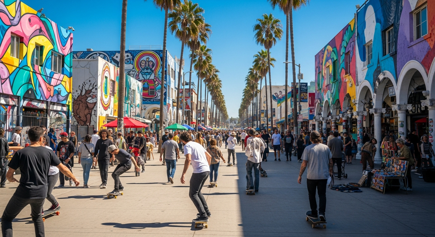 Pier de Santa Monica com roda gigante iluminada