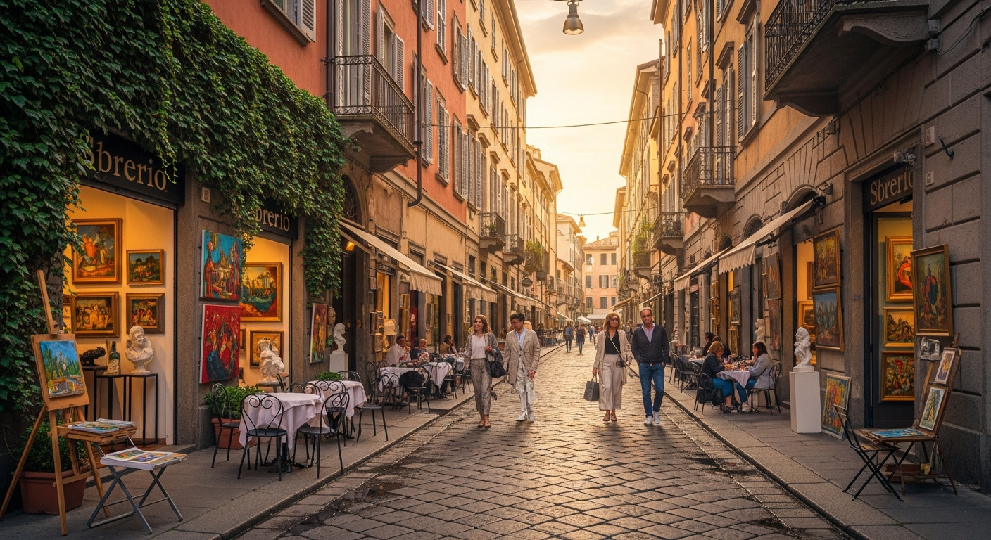Milão: Piazza del Brera durante o dia com cafes