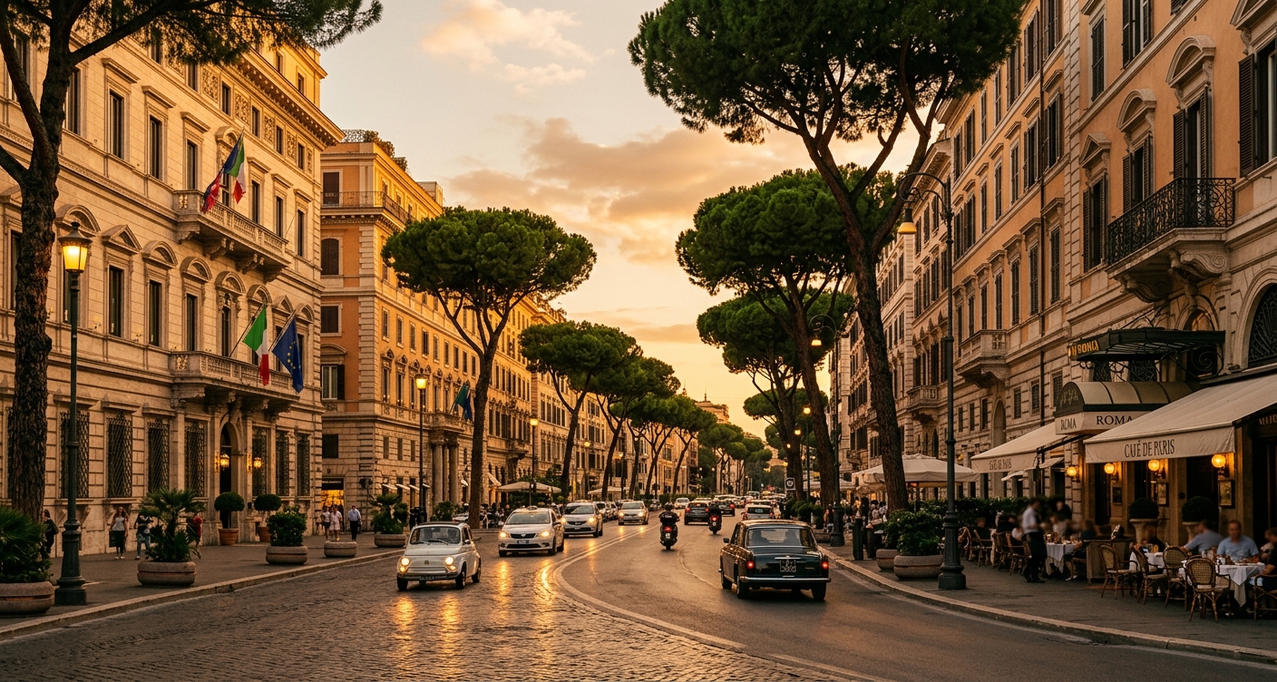Via Veneto Roma elegante boulevard