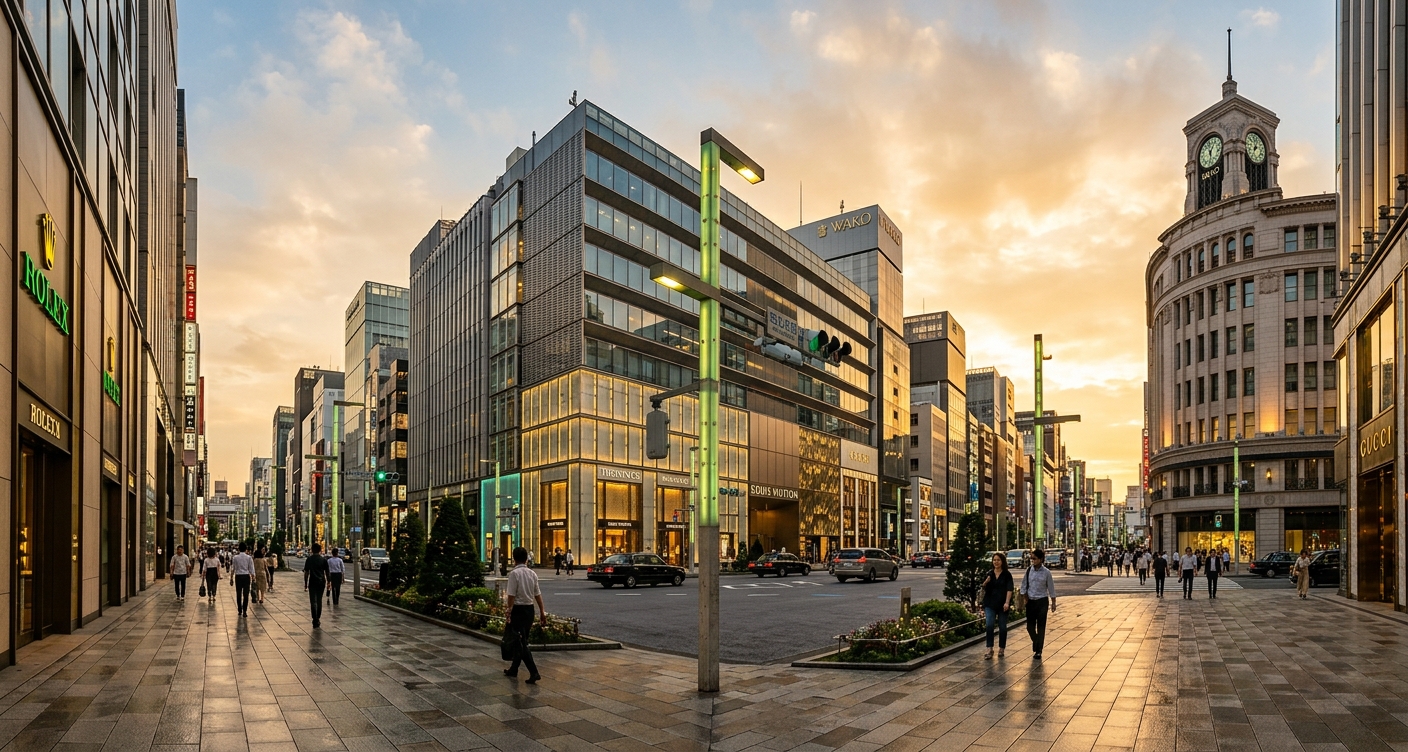 Ginza district Tokyo luxury shopping