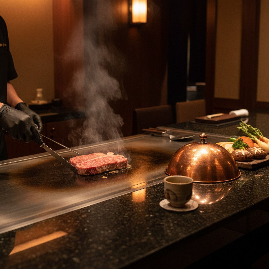 Teppanyaki técnico em Tokyo